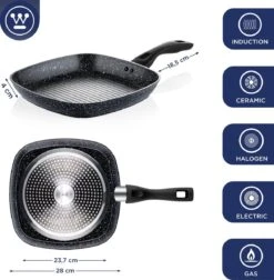 Westinghouse Pannenset Black Marble (Grillpan 28 Cm + Wokpan ø 30 Cm) - Inductie En Alle Andere Warmtebronnen 16 Westinghouse Pannenset Black Marble (Grillpan 28 Cm + Wokpan ø 30 Cm) - Inductie En Alle Andere Warmtebronnen -Westinghouse 1176x1200