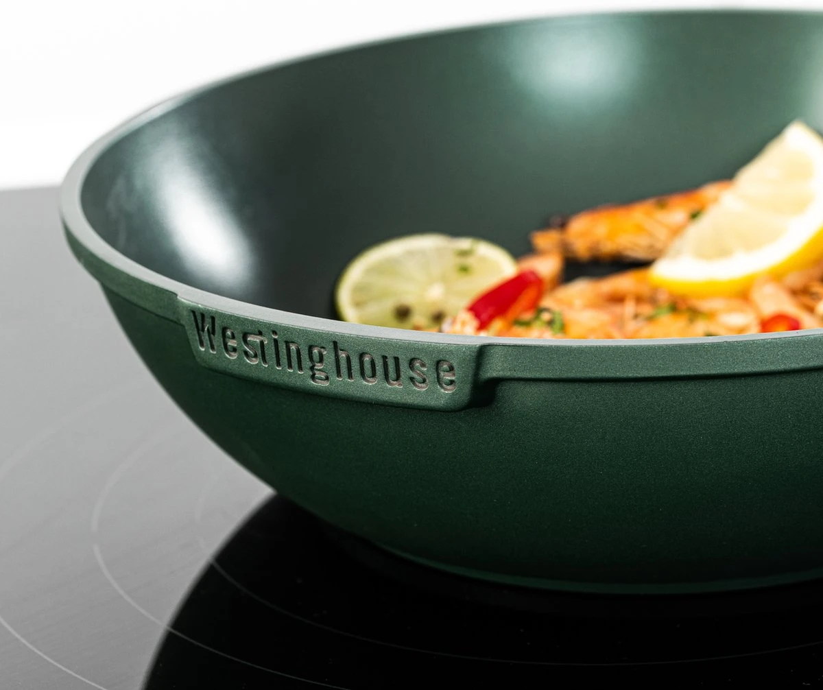 Westinghouse Pannenset Performance (Wokpan + Grillpan) ø 28 Cm - Groen - Inductie En Alle Andere Warmtebronnen 9 Westinghouse Pannenset Performance (Wokpan + Grillpan) ø 28 Cm - Groen - Inductie En Alle Andere Warmtebronnen - Afbeelding 7