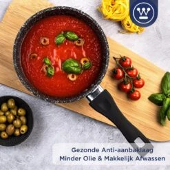 Westinghouse Steelpan Inductie - Ø 18 Cm - Zwart Marmer - Met Deksel - Sauspan -Westinghouse 1200x1200 111