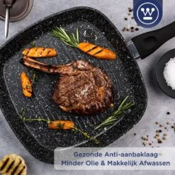 Westinghouse Grillpan - Ø 28 Cm - Zwart Marmer - Geschikt Voor Alle Warmtebronnen Inclusief Inductie - Steakpan Met Antiaanbaklaag- Aluminium -Westinghouse 1200x1200 61