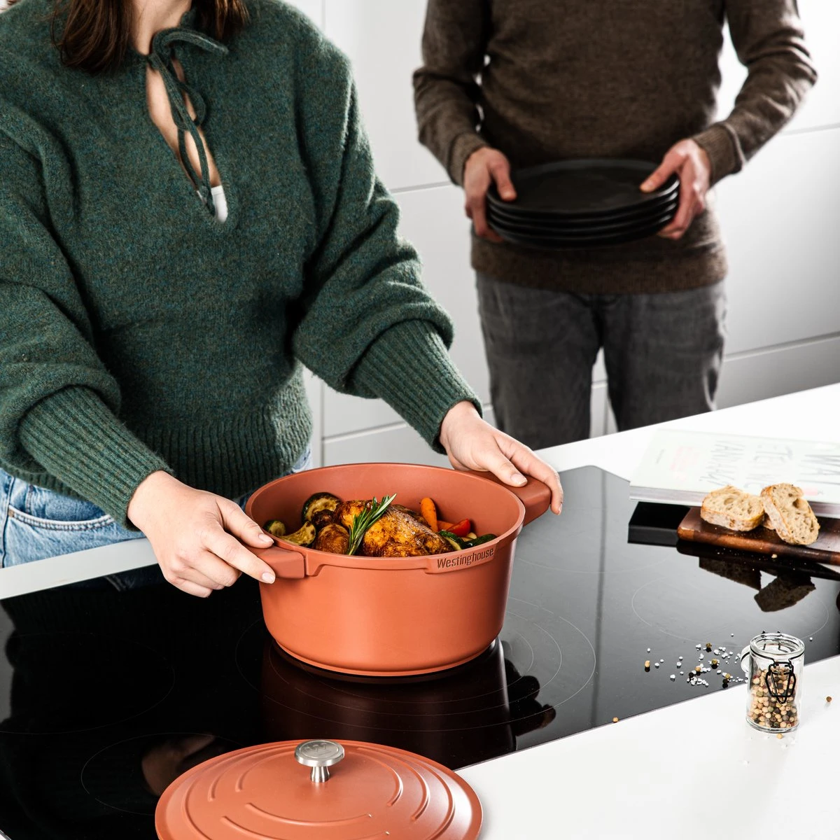 Westinghouse Pannenset Performance (Braadpan + Hapjespan) ø 28 Cm - Rood - Inductie En Alle Andere Warmtebronnen 6 Westinghouse Pannenset Performance (Braadpan + Hapjespan) ø 28 Cm - Rood - Inductie En Alle Andere Warmtebronnen - Afbeelding 4