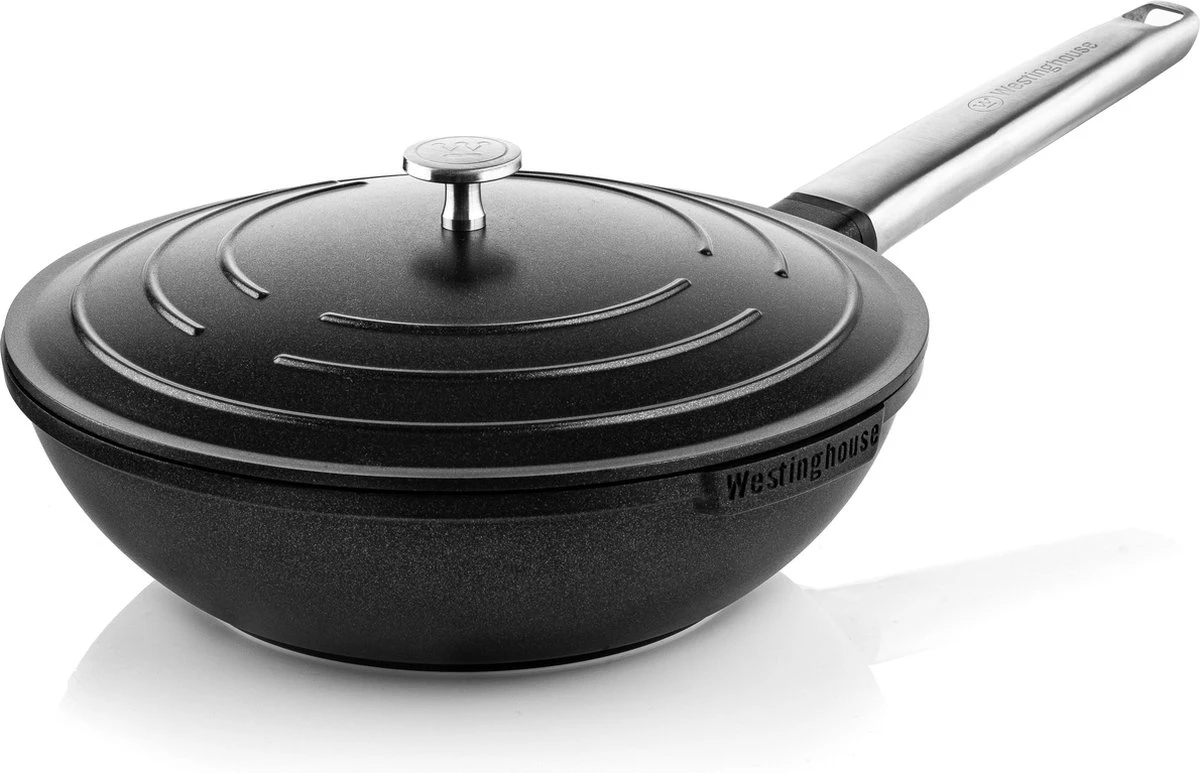 Westinghouse Pannenset Performance (Wokpan + Grillpan) ø 28 Cm - Zwart - Inductie En Alle Andere Warmtebronnen 14 Westinghouse Pannenset Performance (Wokpan + Grillpan) ø 28 Cm - Zwart - Inductie En Alle Andere Warmtebronnen - Afbeelding 12