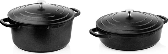 Westinghouse Pannenset Performance (Braadpan + Hapjespan) ø 28 Cm - Zwart - Inductie En Alle Andere Warmtebronnen 3 Westinghouse Pannenset Performance (Braadpan + Hapjespan) ø 28 Cm - Zwart - Inductie En Alle Andere Warmtebronnen