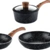 Westinghouse Pannenset Marble Wood (Koekenpan ø 28 En 30 Cm + Steelpan ø 18 Cm) - Inductie En Alle Andere Warmtebronnen 2 Westinghouse Pannenset Marble Wood (Koekenpan ø 28 En 30 Cm + Steelpan ø 18 Cm) - Inductie En Alle Andere Warmtebronnen -Westinghouse 550x296