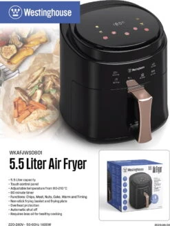 Westinghouse Airfryer / Heteluchtfriteuse - 1400 W - Zwart - 5.5 Liter 13 Westinghouse Airfryer / Heteluchtfriteuse - 1400 W - Zwart - 5.5 Liter -Westinghouse 902x1200