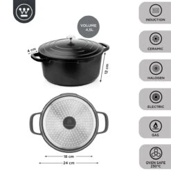 Westinghouse Braadpan Performance - Blissful Black - ø 28 Cm / 6.7 Liter 17 Westinghouse Braadpan Performance - Blissful Black - ø 28 Cm / 6.7 Liter -Westinghouse WCCC0095024BK 3 1