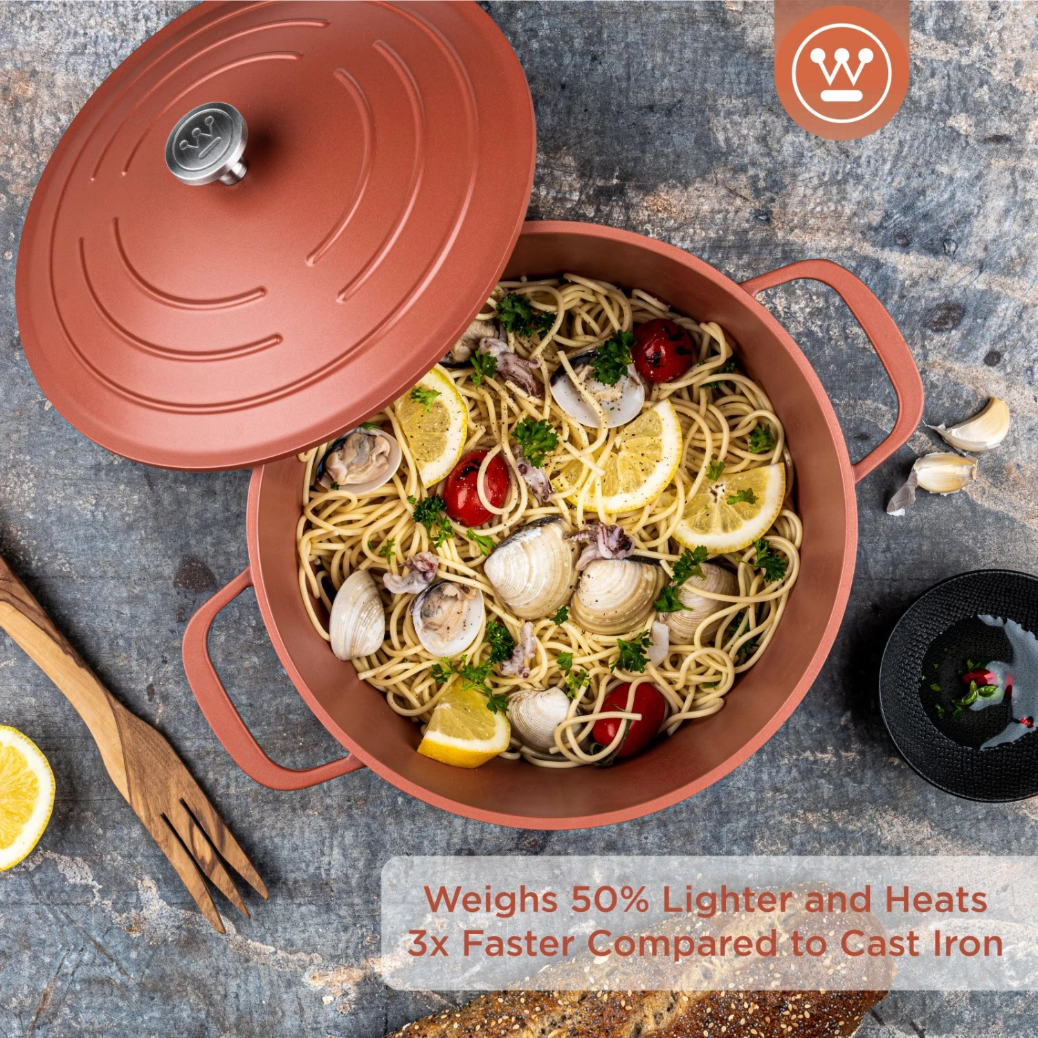 Westinghouse Braadpan Performance - Rebel Red - ø 28 Cm / 6.7 Liter 8 Westinghouse Braadpan Performance - Rebel Red - ø 28 Cm / 6.7 Liter - Afbeelding 6