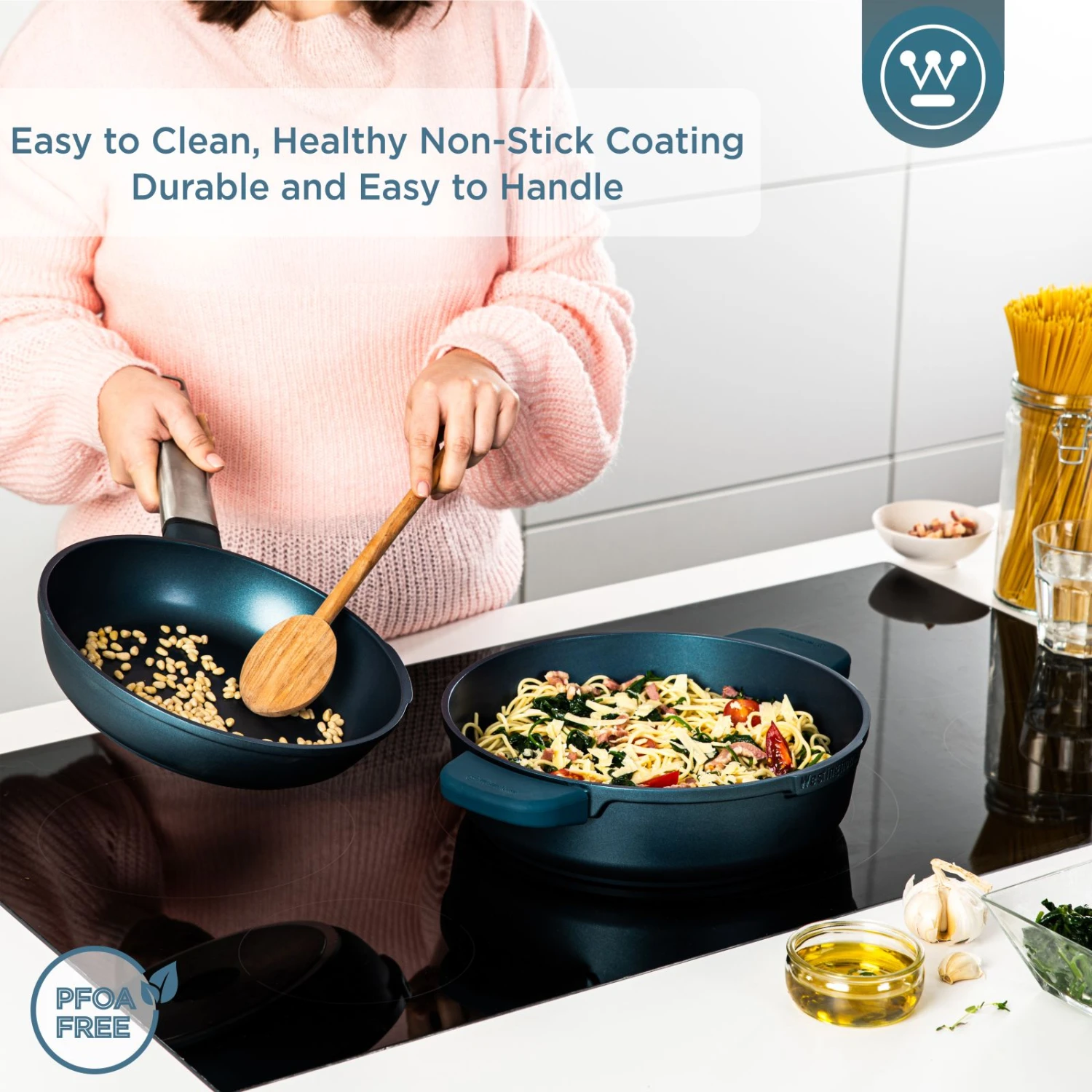 Westinghouse Hapjespan Performance - Bravery Blue - ø 32 Cm / 5.8 Liter - Standaard Anti-aanbaklaag 5 Westinghouse Hapjespan Performance - Bravery Blue - ø 32 Cm / 5.8 Liter - Standaard Anti-aanbaklaag - Afbeelding 3