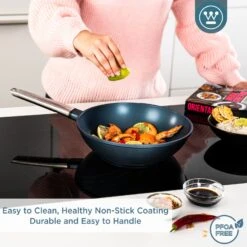 Westinghouse Wokpan Performance - Bravery Blue - ø 28 Cm - Standaard Anti-aanbaklaag -Westinghouse WCCW0095028BL 4