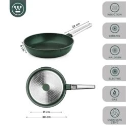 Westinghouse Koekenpan Performance - Gracious Green - ø 28 Cm - Standaard Anti-aanbaklaag -Westinghouse WCFP0095028SG 3