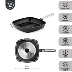 Westinghouse Grillpan Performance - Blissful Black - 28 X 28 Cm - Standaard Anti-aanbaklaag 13 Westinghouse Grillpan Performance - Blissful Black - 28 X 28 Cm - Standaard Anti-aanbaklaag -Westinghouse WCFP0095G28BK 3