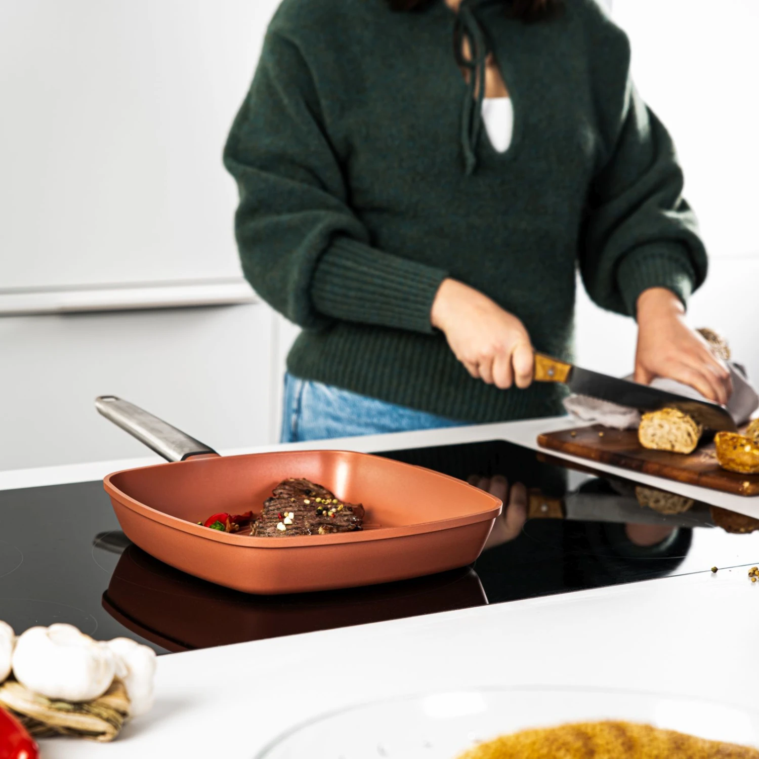 Westinghouse Grillpan Performance - Rebel Red - 28 X 28 Cm - Standaard Anti-aanbaklaag 8 Westinghouse Grillpan Performance - Rebel Red - 28 X 28 Cm - Standaard Anti-aanbaklaag - Afbeelding 6