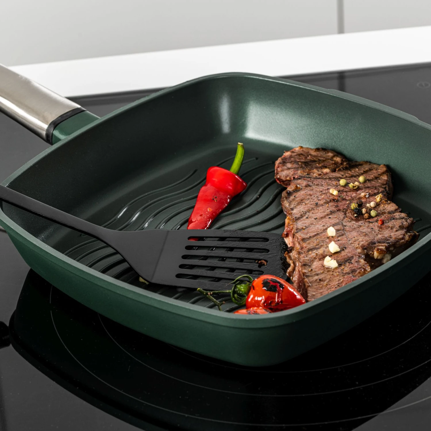 Westinghouse Grillpan Performance - Gracious Green - 28 X 28 Cm - Standaard Anti-aanbaklaag 11 Westinghouse Grillpan Performance - Gracious Green - 28 X 28 Cm - Standaard Anti-aanbaklaag - Afbeelding 9