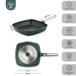 Westinghouse Grillpan Performance - Gracious Green - 28 X 28 Cm - Standaard Anti-aanbaklaag 14 Westinghouse Grillpan Performance - Gracious Green - 28 X 28 Cm - Standaard Anti-aanbaklaag -Westinghouse WCFP0095G28SG 3
